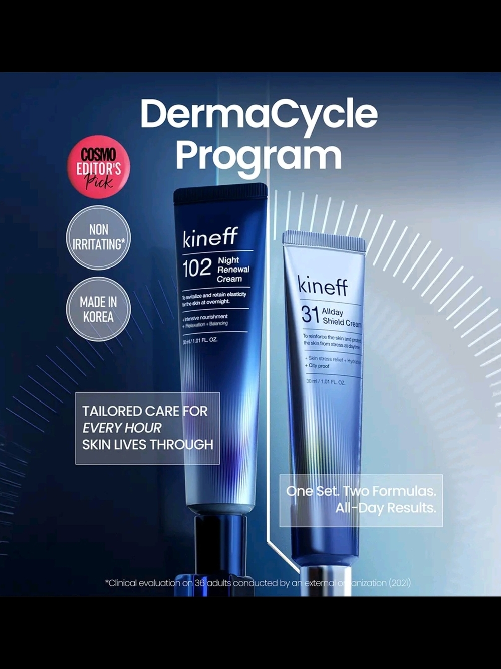 Neff DermaCycle Night Renewal & Allday Shield Cream Set - Blue